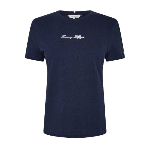 Front - Tommy Hilfiger Womens/Ladies Script Embroidered T-Shirt