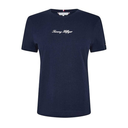 Front - Tommy Hilfiger Womens/Ladies Script Embroidered T-Shirt