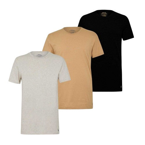 Front - Ralph Lauren Mens Classic Cotton T-Shirt (Pack of 3)