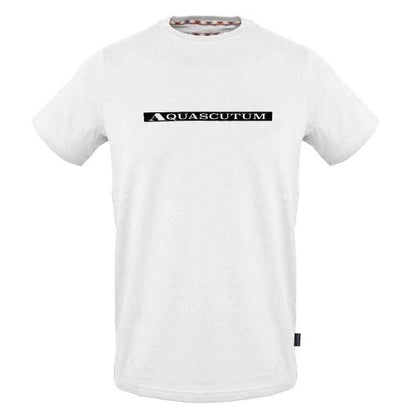 Front - Aquascutum Mens Contrast Striped Logo T-Shirt