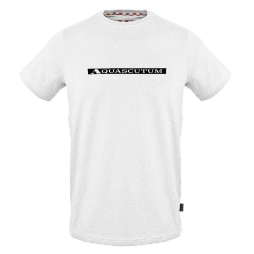 Front - Aquascutum Mens Contrast Striped Logo T-Shirt