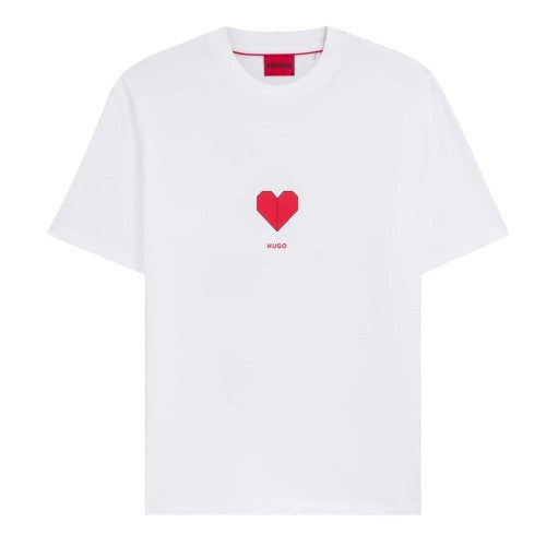 Front - Hugo Mens Dalentin Origami Cotton Regular T-Shirt