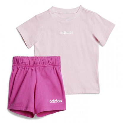 Front - Adidas Baby Essentials T-Shirt & Shorts Set