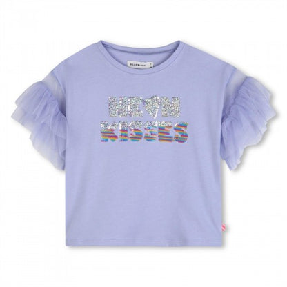 Front - Billieblush Girls Ruffle T-Shirt