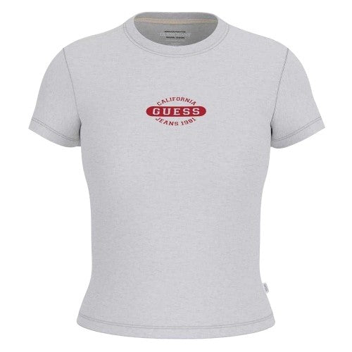 Front - Guess Womens/Ladies Logo Crew Neck Slim T-Shirt