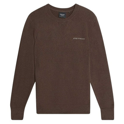 Front - Lyle & Scott Mens Knitted Crew Neck Sweatshirt