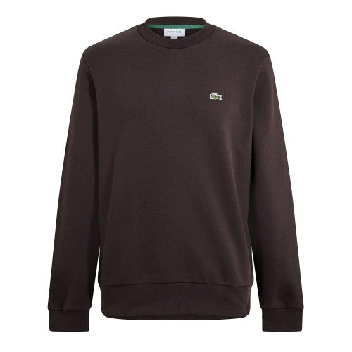Front - Lacoste Mens Small Logo Fleece Crew Neck Sweatshirt