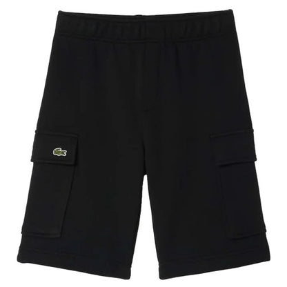 Front - Lacoste Boys Brushed Cotton Fleece Cargo Shorts