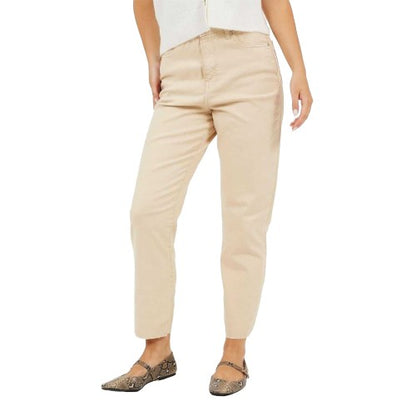 Front - Brave Soul Womens/Ladies Cotton Raw Hem Mom Jeans