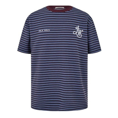 Front - Jack Wills Mens Striped Ottoman T-Shirt