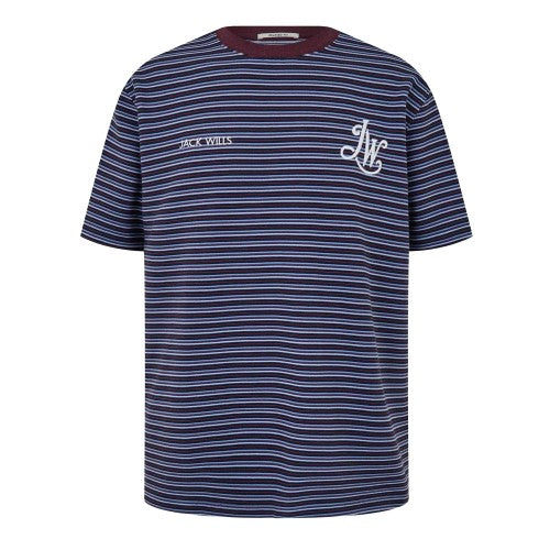 Front - Jack Wills Mens Striped Ottoman T-Shirt