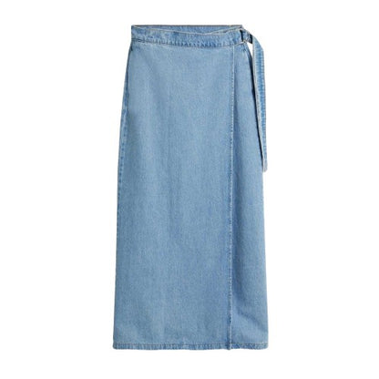 Front - Levis Womens/Ladies Column Denim Wrap Skirt