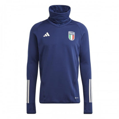 Front - Adidas Mens 2023/24 Italy Warm Up Top
