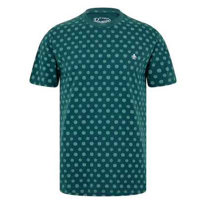Front - Original Penguin Mens Geometric Crew Neck T-Shirt