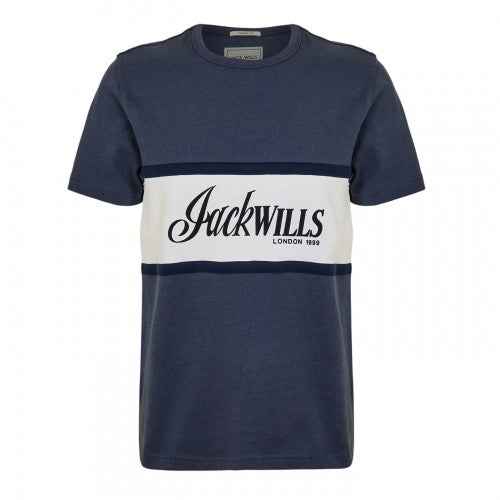 Front - Jack Wills Mens Big Logo Crew Neck T-Shirt