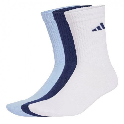 Front - Adidas Unisex Adult Crew Socks (Pack of 3)