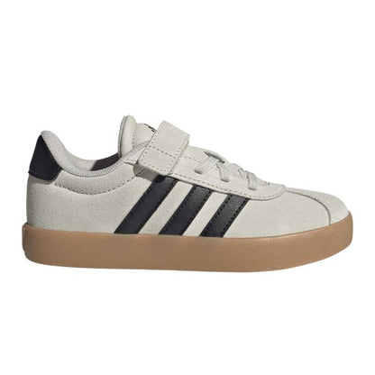 Front - Adidas Childrens/Kids VL Court 3.0 Suede Trainers