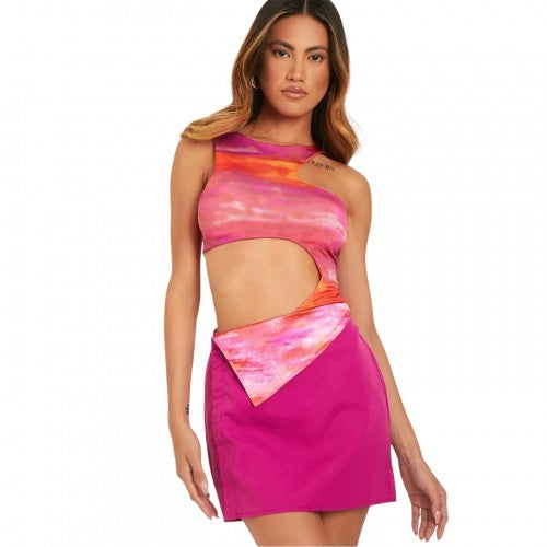 Front - Missy Empire Womens/Ladies Ombre Satin Low Rise Mini Dress