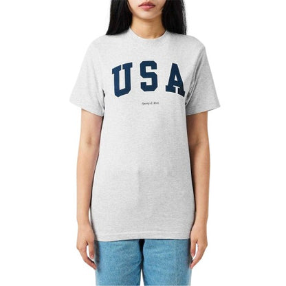 Front - Sporty & Rich Womens/Ladies Varsity USA T-Shirt