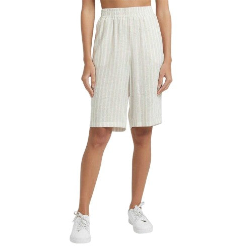 Front - Be You Womens/Ladies Vertical Stripe Relaxed Fit Shorts
