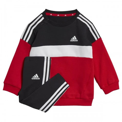 Front - Adidas Childrens/Kids Tiberio 3-Stripe Colourblock Top & Bottom Set