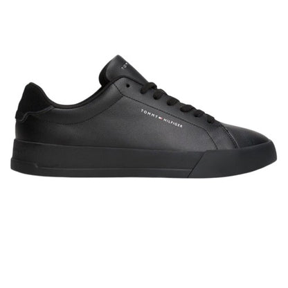 Front - Tommy Hilfiger Mens Pebble Grain Court Leather Trainers