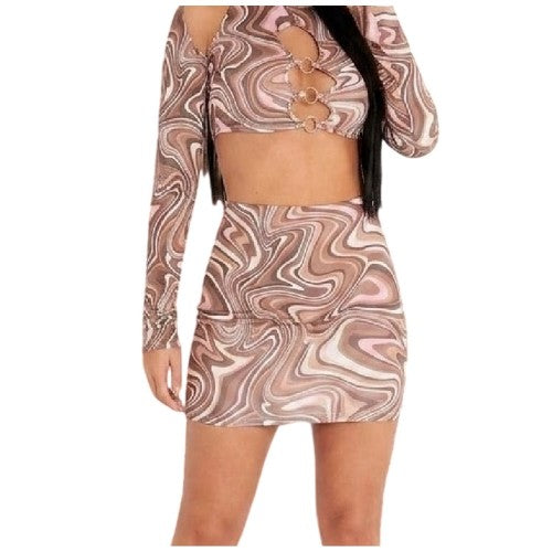 Front - Missy Empire Womens/Ladies Abstract Marble Mini Skirt