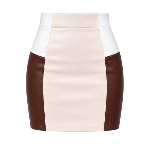 Front - Missy Empire Womens/Ladies Colour Block High Waist Mini Skirt