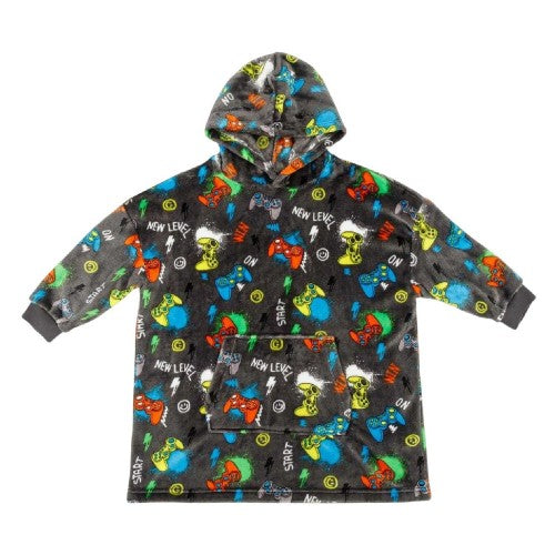 Front - Star Boys Graphic Print Oversized Hoodie Blanket