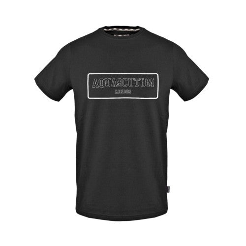 Front - Aquascutum Mens Lettering Crew Neck T-Shirt