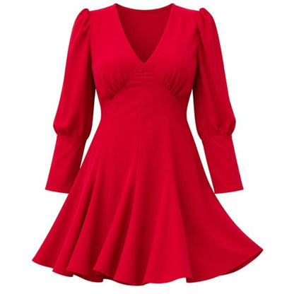 Front - AX Paris Womens/Ladies Polyester Long-Sleeved Skater Dress