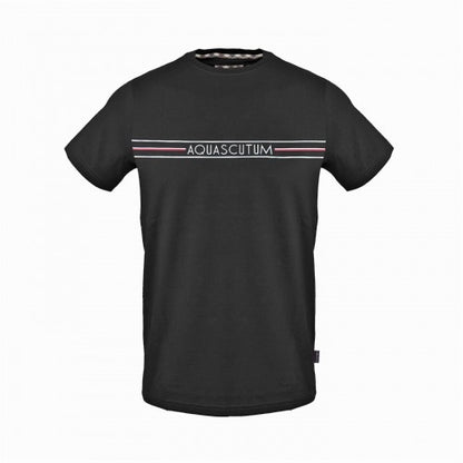 Front - Aquascutum Mens Chest Stripe Logo T-Shirt