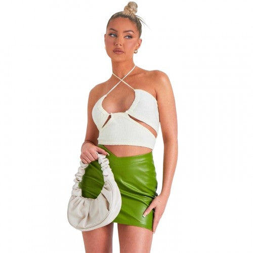 Front - Missy Empire Womens/Ladies Faux Leather Mini Skirt