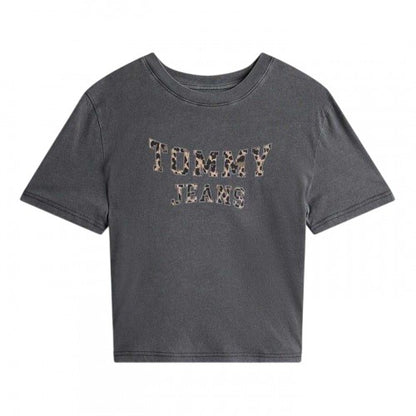 Front - Tommy Jeans Womens/Ladies Leopard Crew Neck T-Shirt
