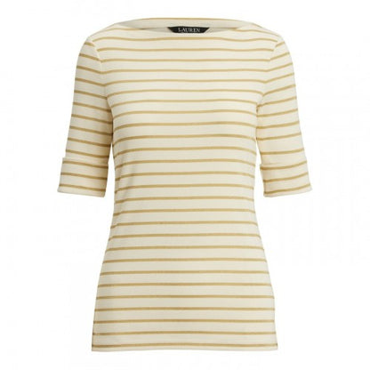 Front - Ralph Lauren Womens/Ladies Judy Boat Neck 3/4 Sleeve T-Shirt
