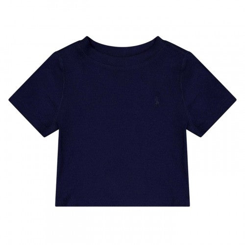 Front - Ralph Lauren Childrens/Kids Ribbed Fitted T-Shirt