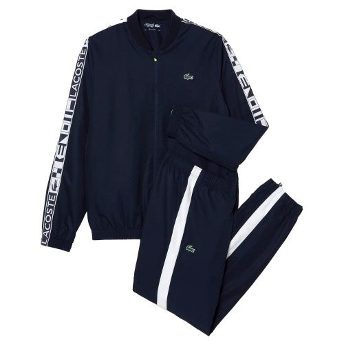 Front - Lacoste Mens Stripe Logo Tennis Sweatsuit