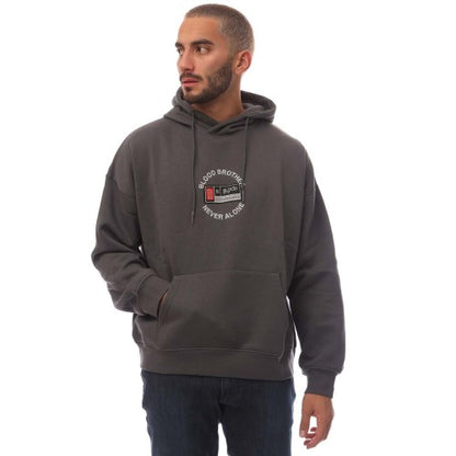 Front - Blood Brother Mens Badged Basket Hoodie