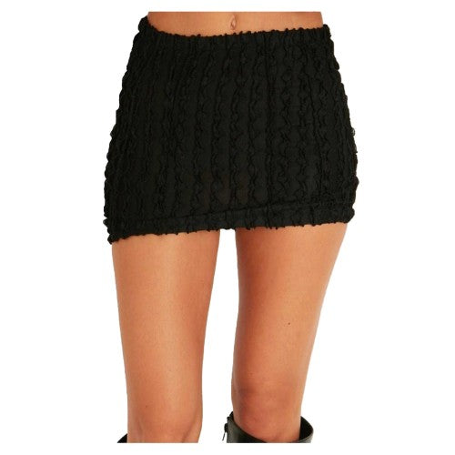 Front - Missy Empire Womens/Ladies Shirred Textured Mini Skirt
