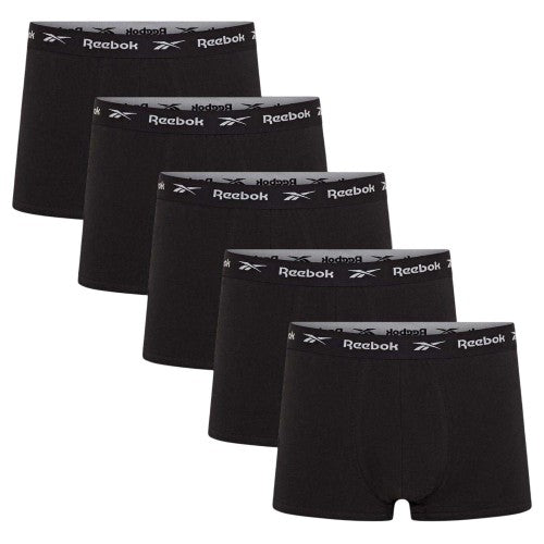 Front - Reebok Mens Jersey Boxer Briefs (Pack of 5)