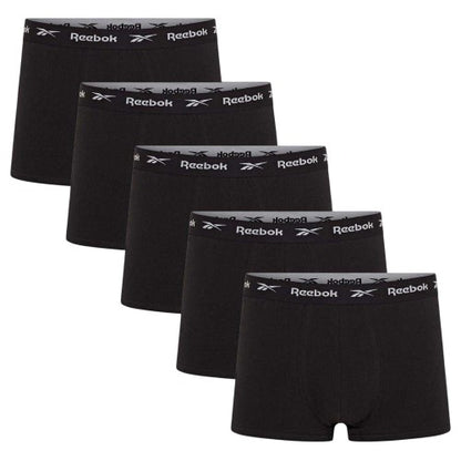 Front - Reebok Mens Jersey Boxer Briefs (Pack of 5)