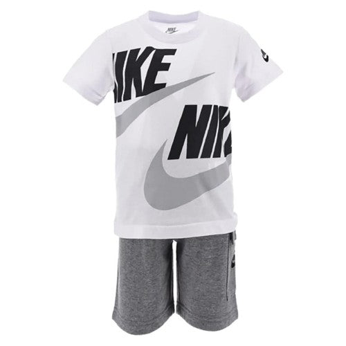 Front - Nike Childrens/Kids Wordmark T-Shirt & Shorts Set