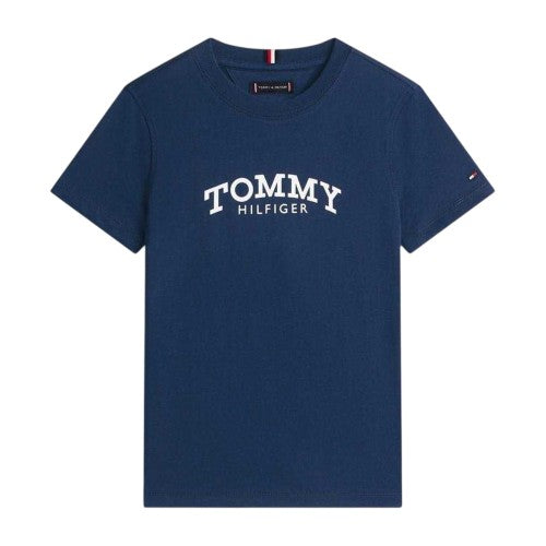 Front - Tommy Hilfiger Childrens/Kids Arched Logo Crew Neck T-Shirt