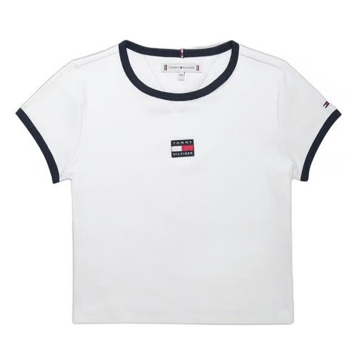 Front - Tommy Hilfiger Childrens/Kids Heritage Ribbed Collar T-Shirt