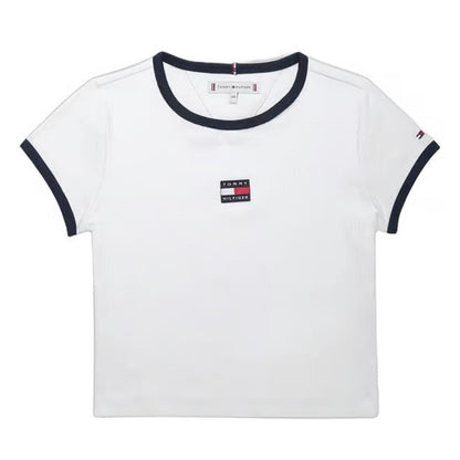 Front - Tommy Hilfiger Childrens/Kids Heritage Ribbed Collar T-Shirt