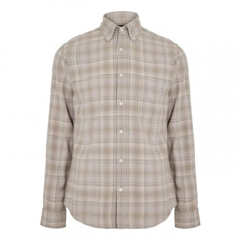 Front - Boss Mens Rickert Checked Button-Down Long-Sleeved Shirt