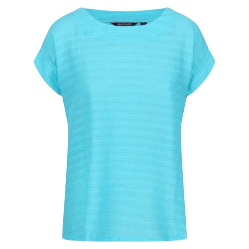 Front - Regatta Womens/Ladies Striped Boat Neck Short-Sleeved T-Shirt