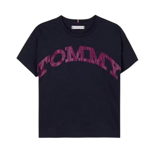 Front - Tommy Hilfiger Childrens/Kids Text Logo T-Shirt
