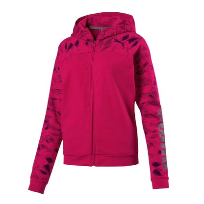 Front - Puma Womens/Ladies Urban Logo Quarter Zip Sports Full Zip Hoodie