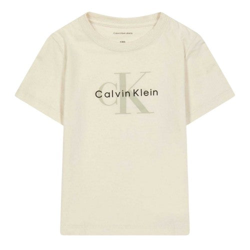 Front - Calvin Klein Childrens/Kids Monogram Short-Sleeved T-Shirt